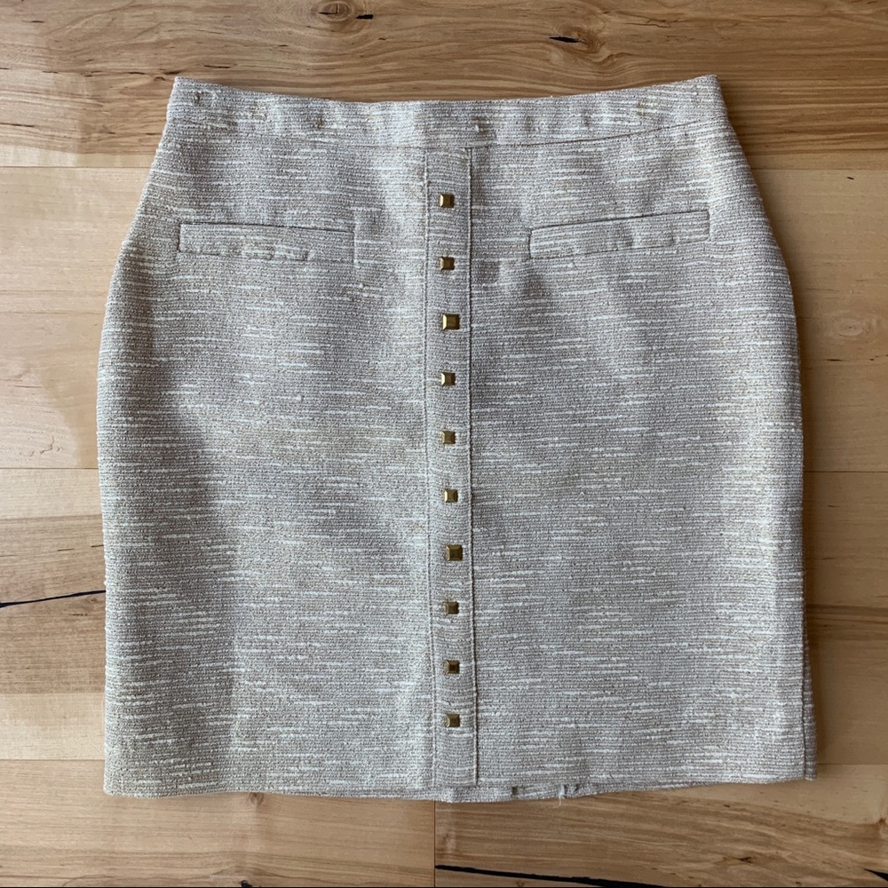 Textured Skirt with Gold Detail